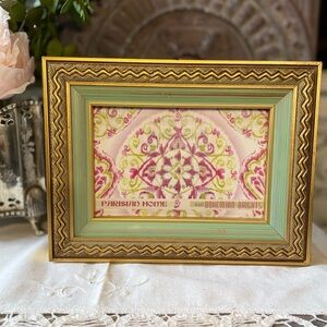 Parisian Home gold green picture frame 4x6 bohemian cottage